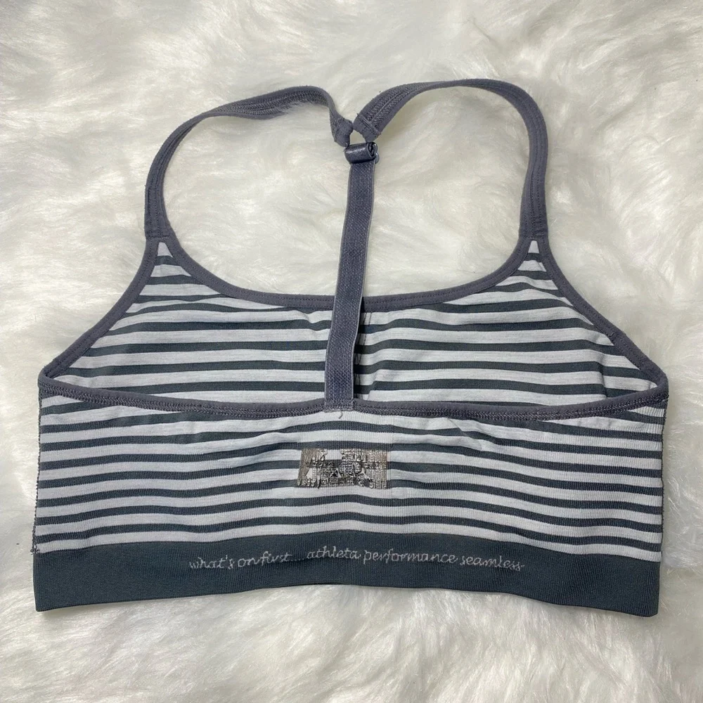 Athleta Up-Tempo Energy Stripe Seamless Sports Bra Size XXS